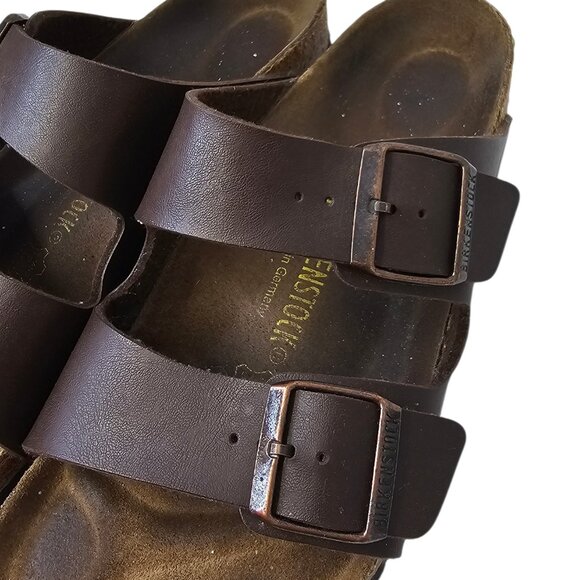 Birkenstock Womens Arizona Leather Sandals, Brown, Slides, Buckle, Size 9 - Picture 3 of 8